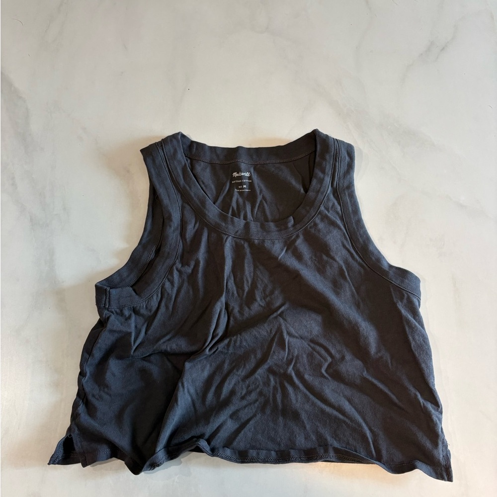 Madewell Dark Gray Women's Cropped Tank Top